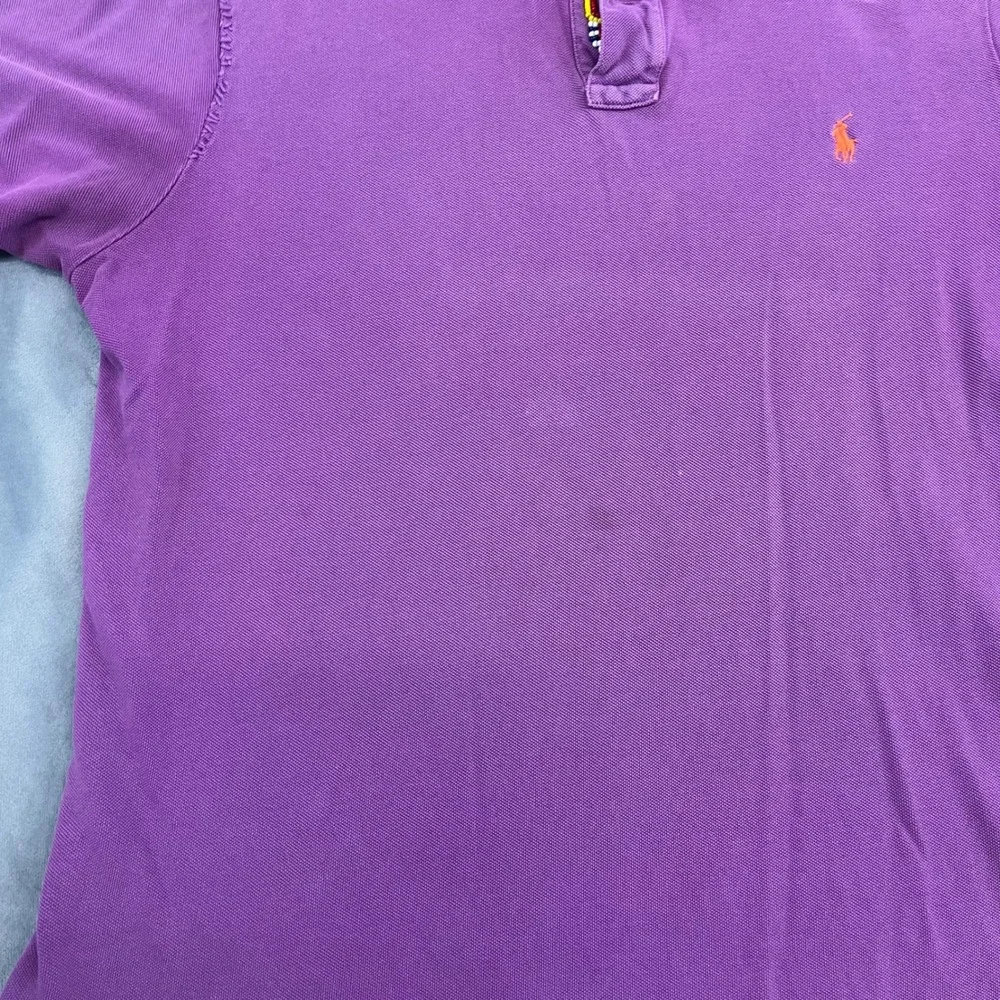Polo Ralph Lauren Polo Shirt Aztec Mayan Men XL Purple Bead Embroidery Custom Fi